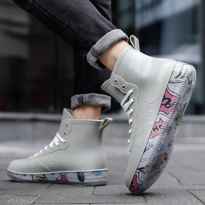 Men Rain Boots Fashion Trendy  - Kitchen Gadgets For Men ulasan dan harga