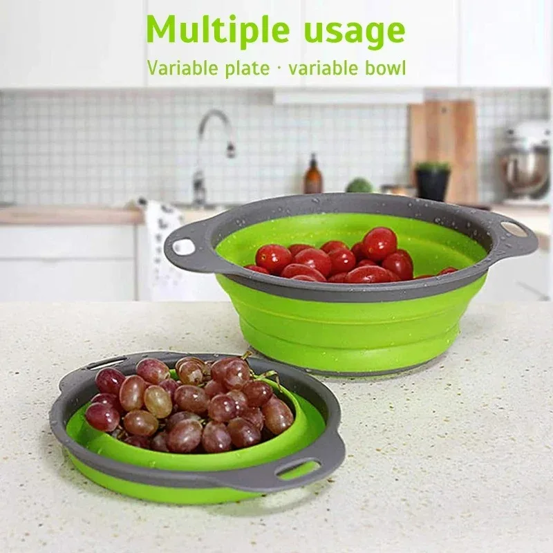 1Pc Foldable Silicone Strainer - Kitchen Gadgets Organizer ulasan dan harga